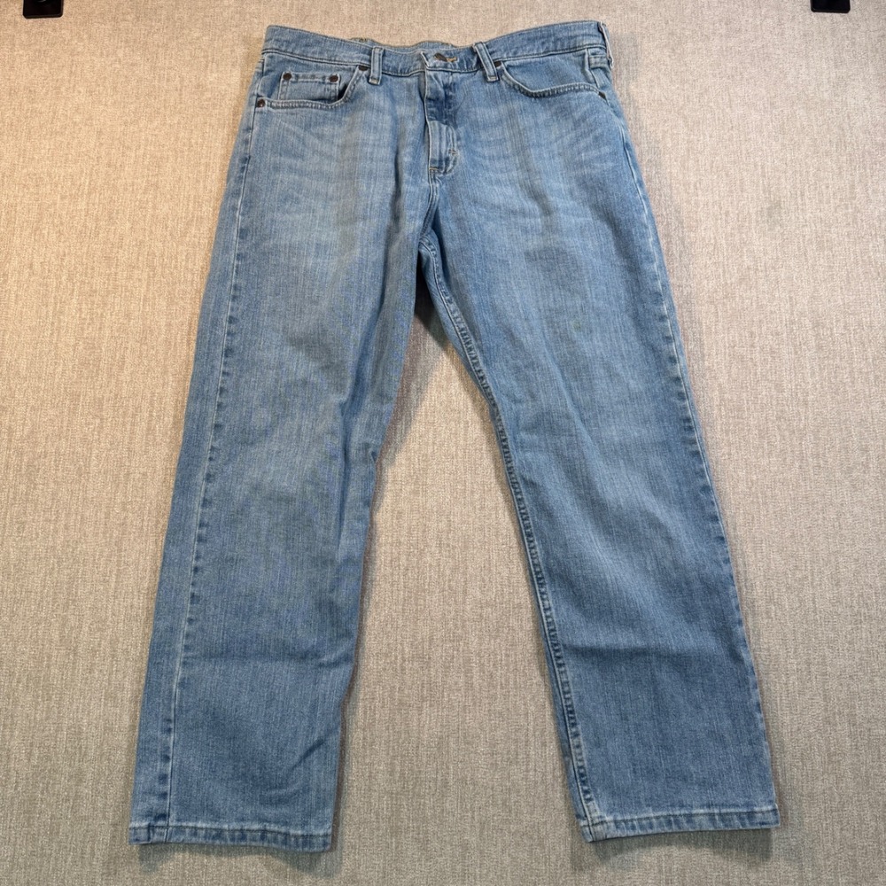 Wrangler Mens 34x29 Premium Quality Straight Leg Jeans Light Wash 96FXWSL